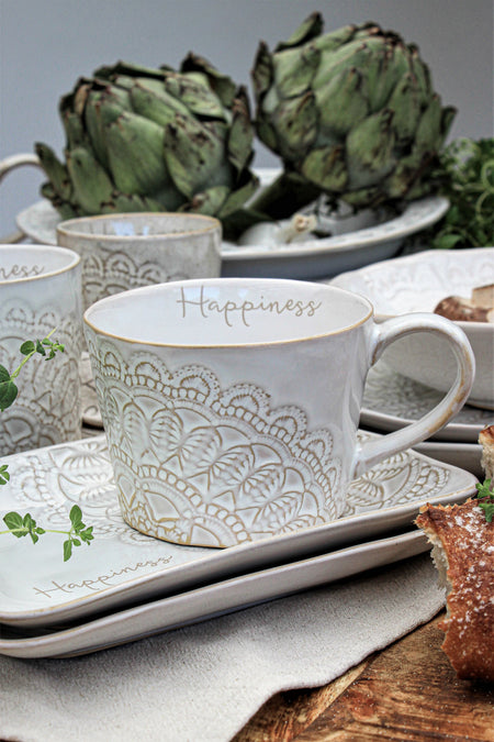 Happiness Mugg, Weiss